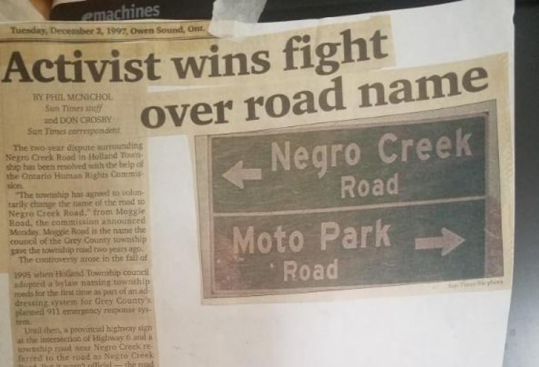 Descendant of Black settlers in Ontario county is fed up with theft, vandalism of road sign