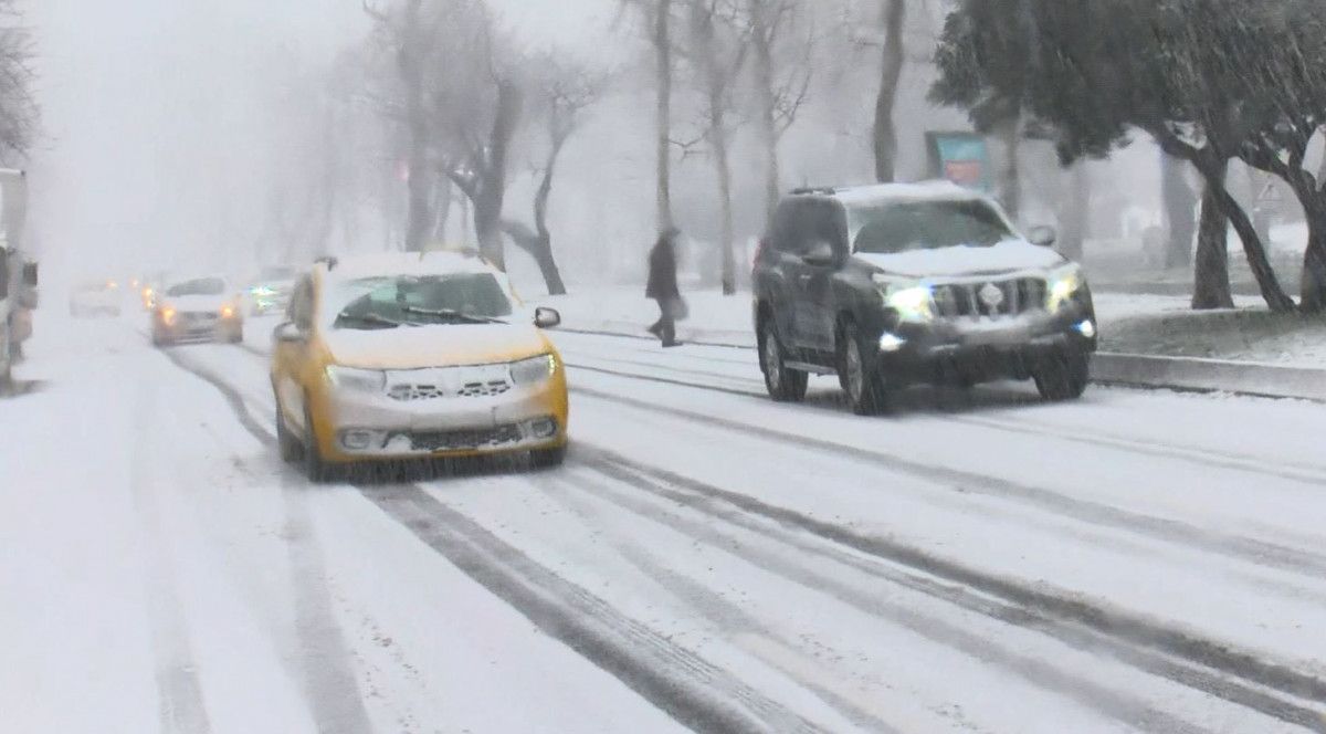 Beşiktaş ta hızlanan kar, sürücülere zor anlar yaşattı #3