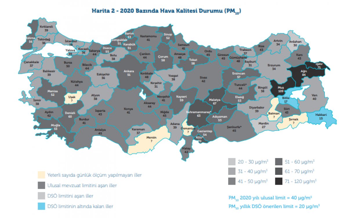 Türkiye de geçen yıl 13 şehirde yüksek hava kirliliği olduğu belirlendi #2